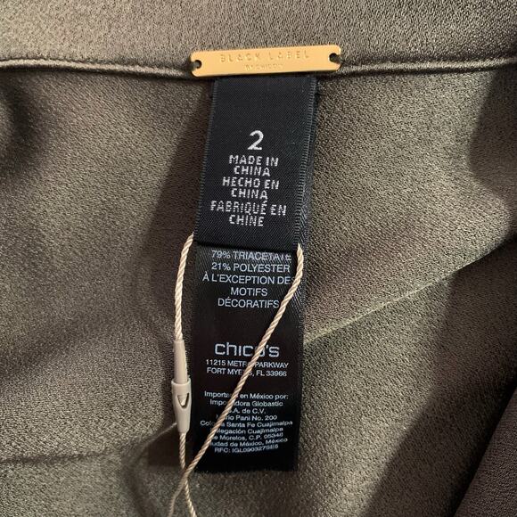 New Chicos Black Label Jacket Shacket Green Military Applique Women's 2 L 12 - Picture 9 of 10